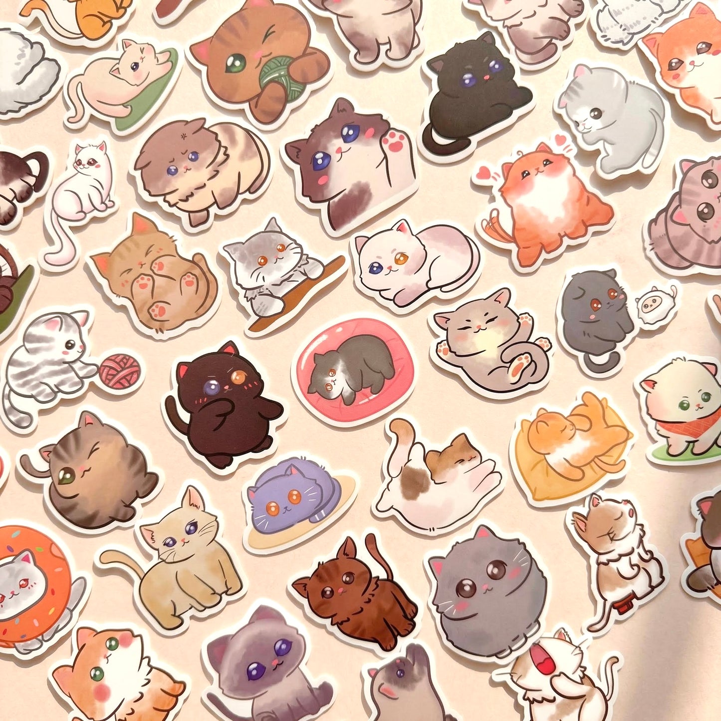 100 Pcs Individual Stickers |  Kitty-Cat Collection