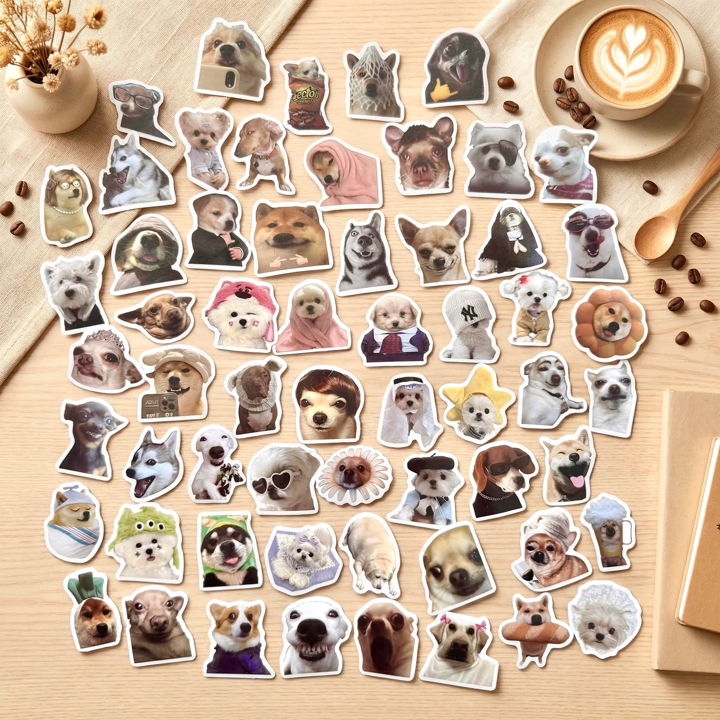 60 Pcs Individual Stickers | Paw-some Dogs