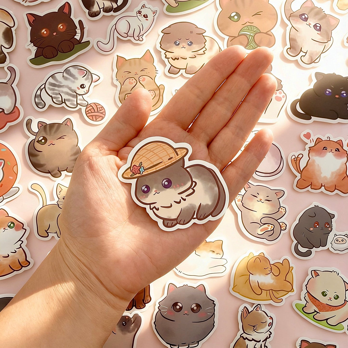 100 Pcs Individual Stickers |  Kitty-Cat Collection