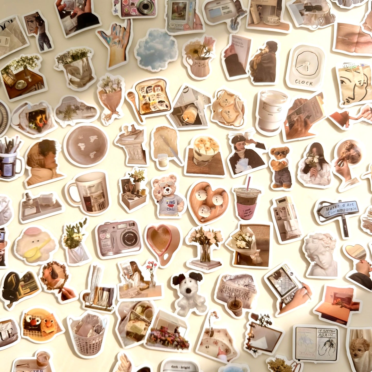 100 Pcs Individual Stickers | Refined Ivory Miniature