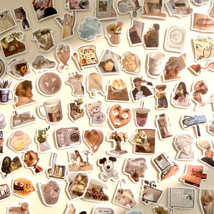 100 Pcs Individual Stickers | Refined Ivory Miniature