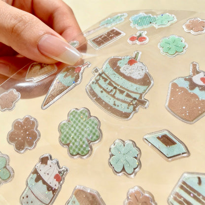 3D Glass-like Epoxy Stickers | Tasty and Lucky Mint Chocolate