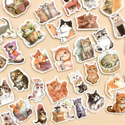 100 Pcs Individual Stickers |  Kitty-Cat Collection