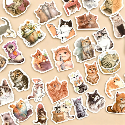 100 Pcs Individual Stickers |  Kitty-Cat Collection