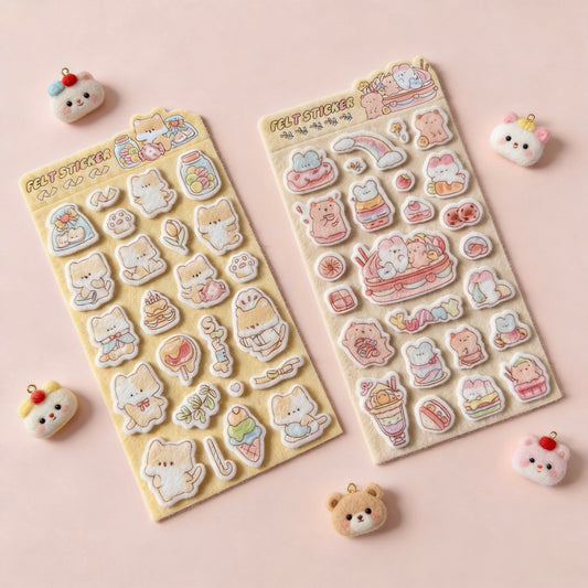 3D Felt Stickers| Fun Felt Critter Sweets
