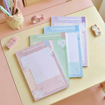 Notepads | Kawaii Meow & Blossom Collection | Extra Large-B5