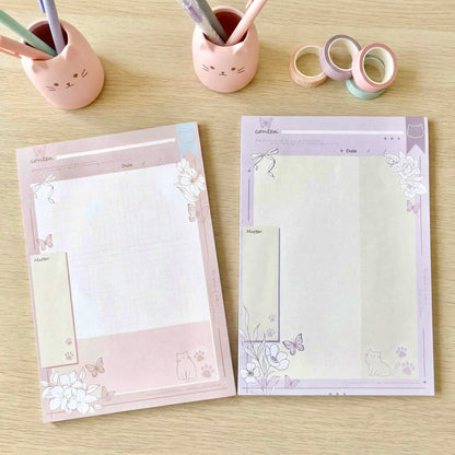 Notepads | Kawaii Meow & Blossom Collection | Extra Large-B5