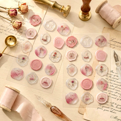 3D Glass-like Epoxy Stickers | Golden Rose Seal