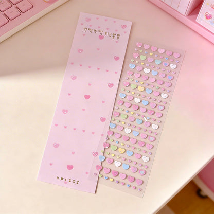 K-Style Sparkle Sticker Collection - Soft Sweet Hearts