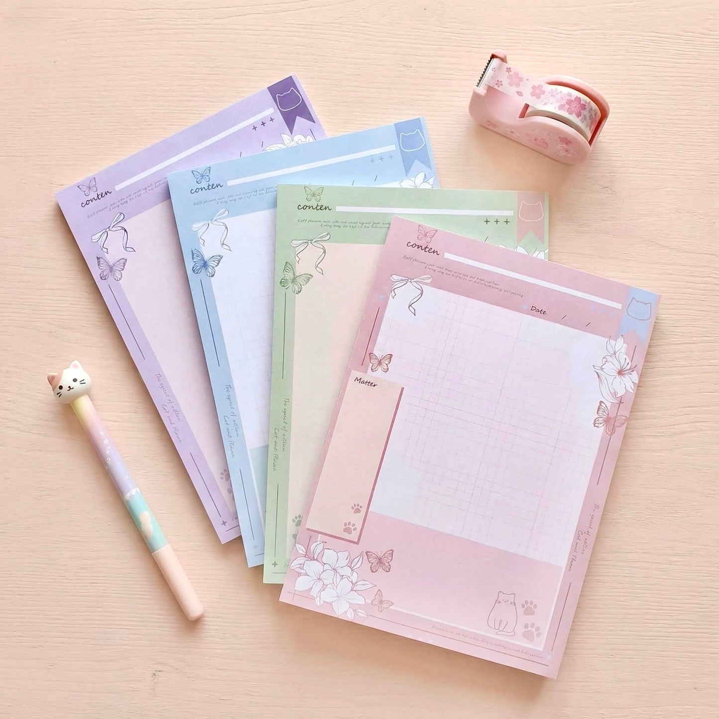 Notepads | Kawaii Meow & Blossom Collection | Extra Large-B5