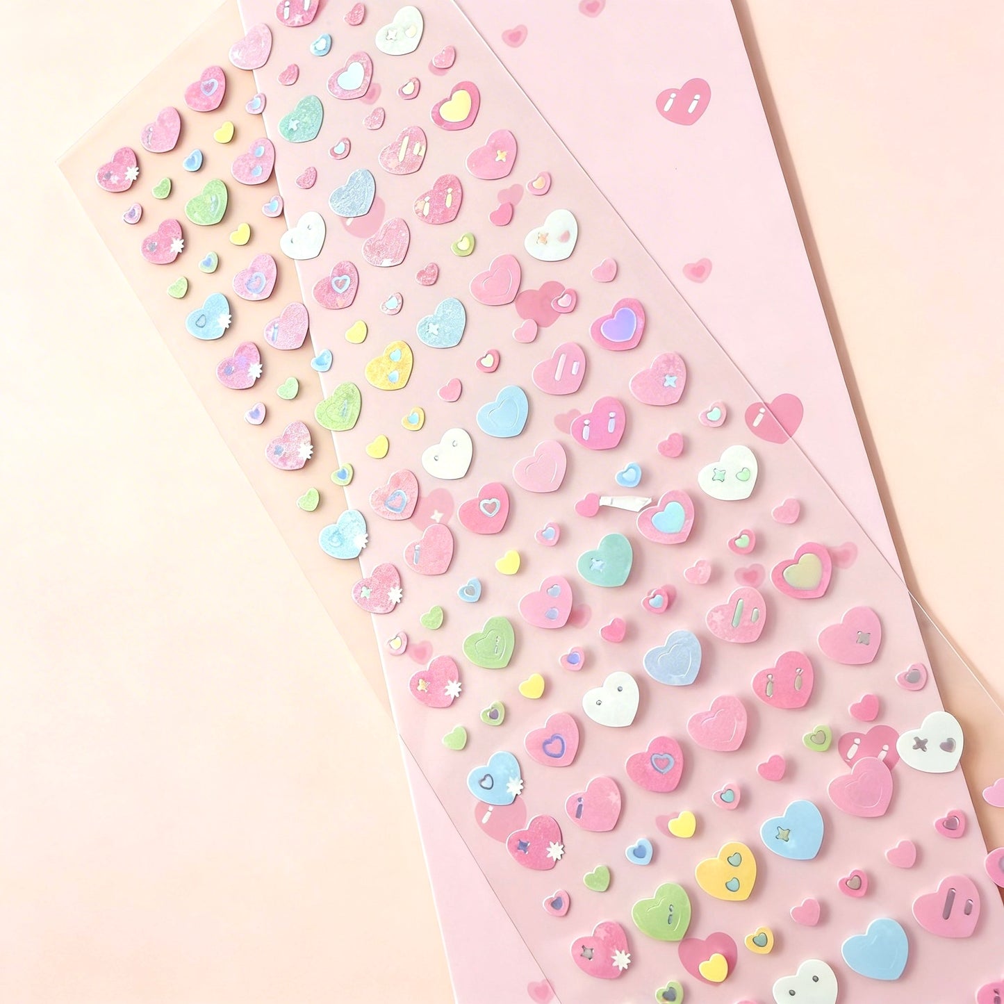 K-Style Sparkle Sticker Collection - Soft Sweet Hearts