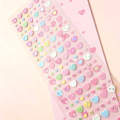 K-Style Sparkle Sticker Collection - Soft Sweet Hearts