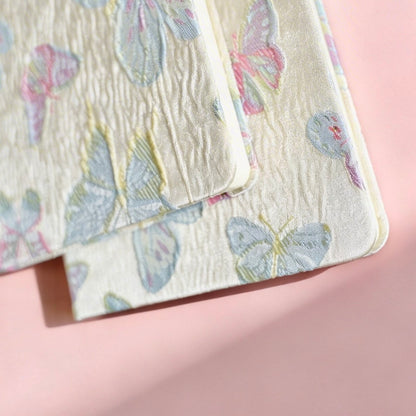 A5 | Fabric Hard Cover | Plain Notebook - Japanese-style Luminous Butterfly