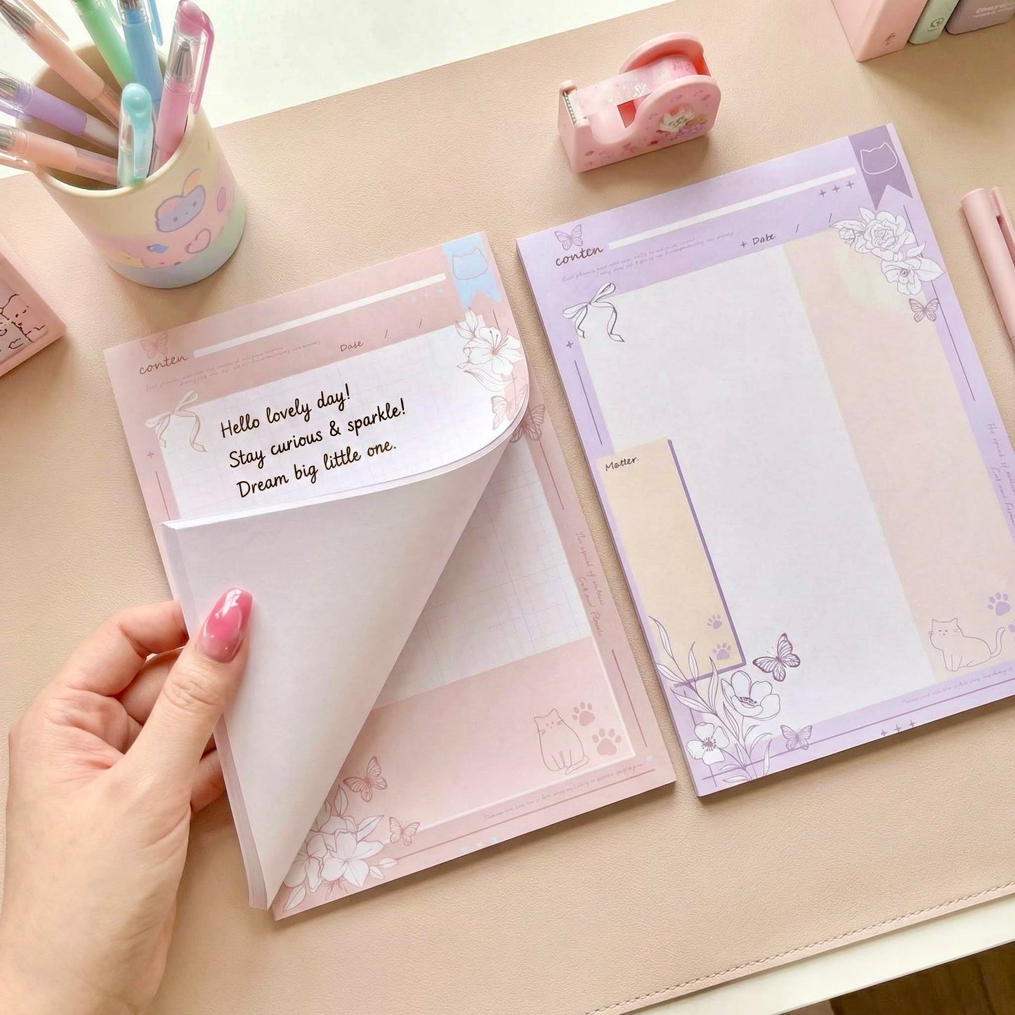 Notepads | Kawaii Meow & Blossom Collection | Extra Large-B5
