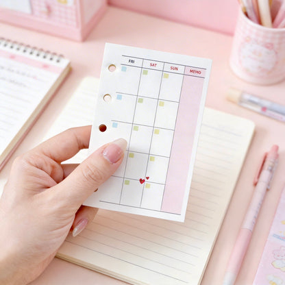 Pocket-Sized (M5) 5-Hole Refill Sheets | Weekly & Monthly Planner Essentials