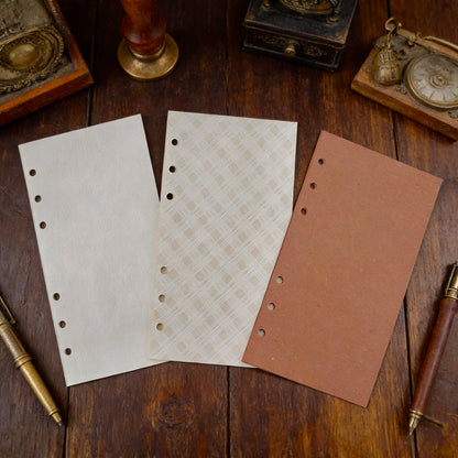 M5 & A6 | 5 Hole and 6 Hole Refill Sheets | Vintage Cappuccino - Specialty Mixed Paper