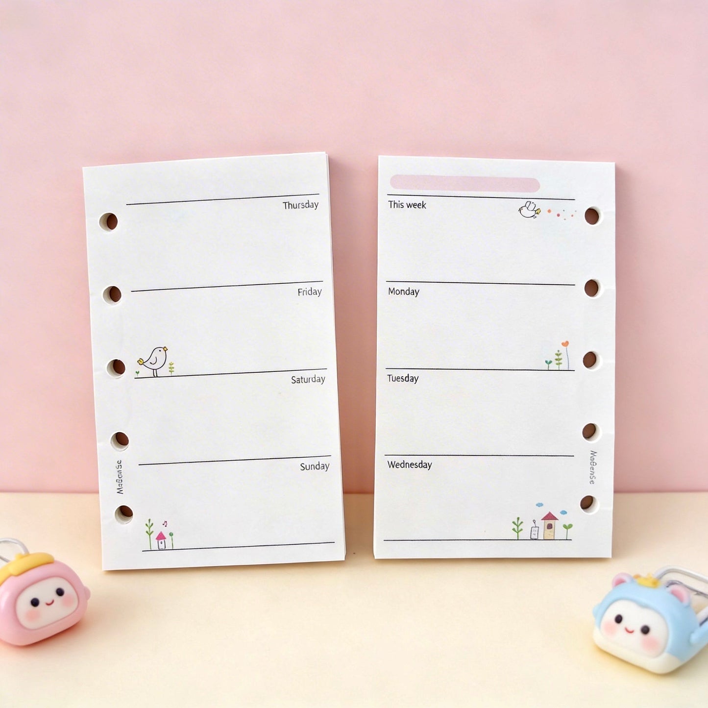 Pocket-Sized (M5) 5-Hole Refill Sheets | Weekly & Monthly Planner Essentials