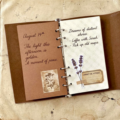 M5 & A6 | 5 Hole and 6 Hole Refill Sheets | Vintage Cappuccino - Specialty Mixed Paper