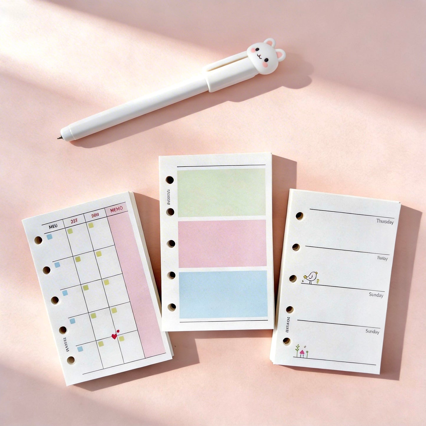 Pocket-Sized (M5) 5-Hole Refill Sheets | Weekly & Monthly Planner Essentials