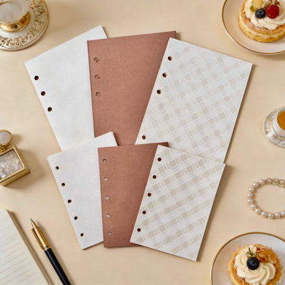 M5 & A6 | 5 Hole and 6 Hole Refill Sheets | Vintage Cappuccino - Specialty Mixed Paper