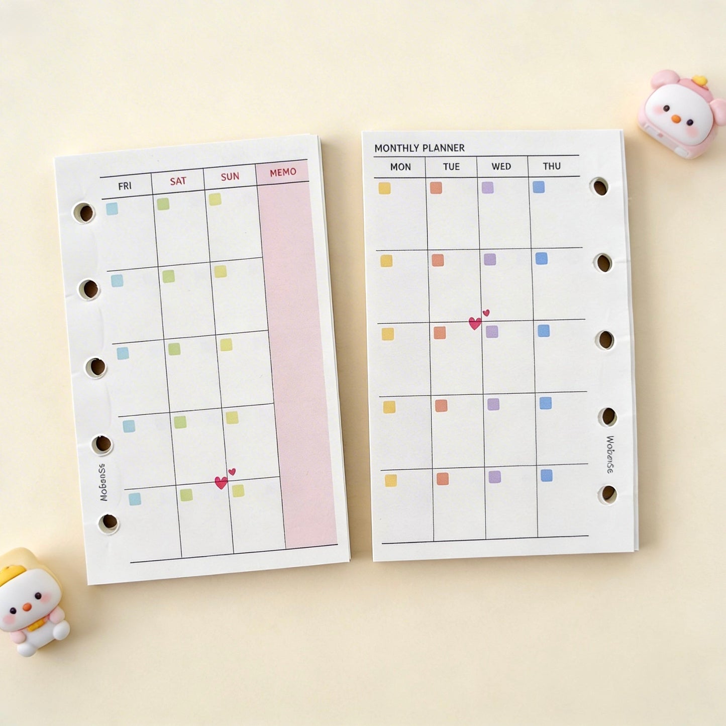 Pocket-Sized (M5) 5-Hole Refill Sheets | Weekly & Monthly Planner Essentials