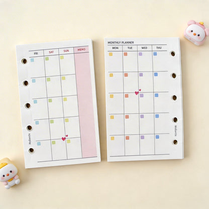 Pocket-Sized (M5) 5-Hole Refill Sheets | Weekly & Monthly Planner Essentials