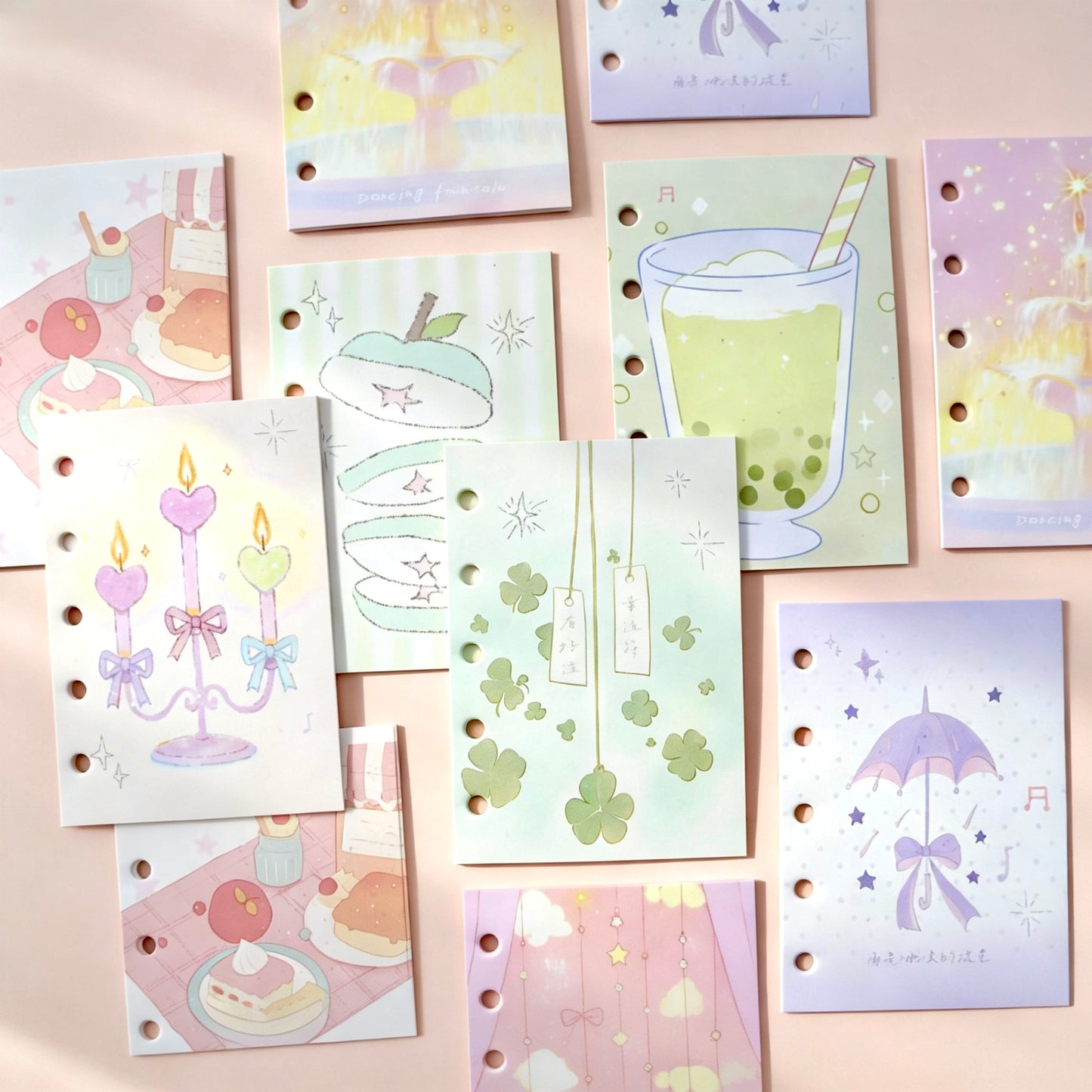Pocket-Sized (M5) 5-Hole Refill Sheets | Gentle Summer Series