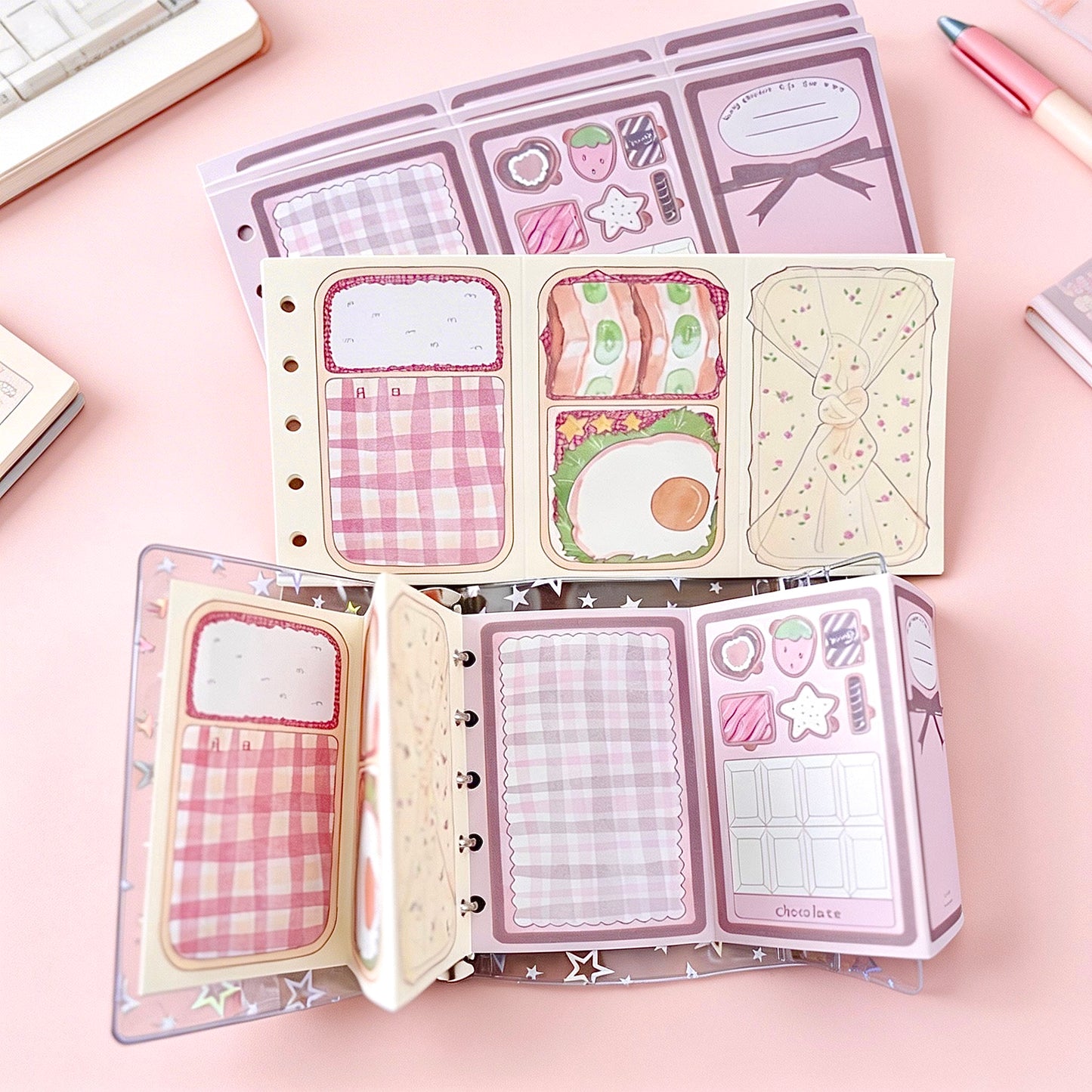 Pocket-Sized (M5) 5-Hole Foldable Refill Sheets | Kawaii Lunch Series