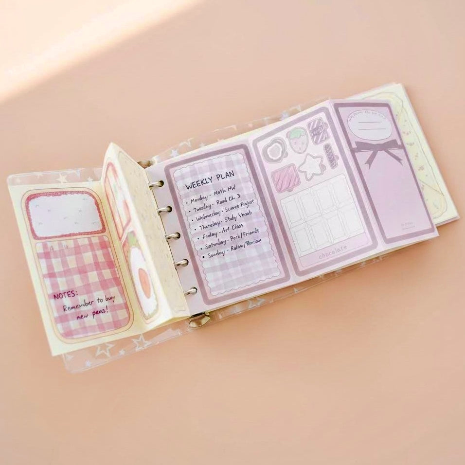 Pocket-Sized (M5) 5-Hole Foldable Refill Sheets | Kawaii Lunch Series