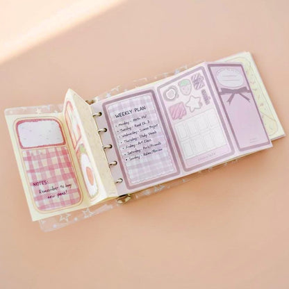 Pocket-Sized (M5) 5-Hole Foldable Refill Sheets | Kawaii Lunch Series
