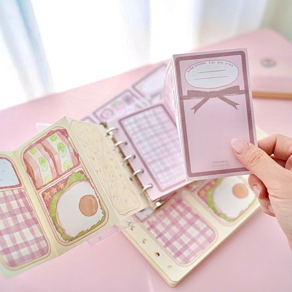 Pocket-Sized (M5) 5-Hole Foldable Refill Sheets | Kawaii Lunch Series