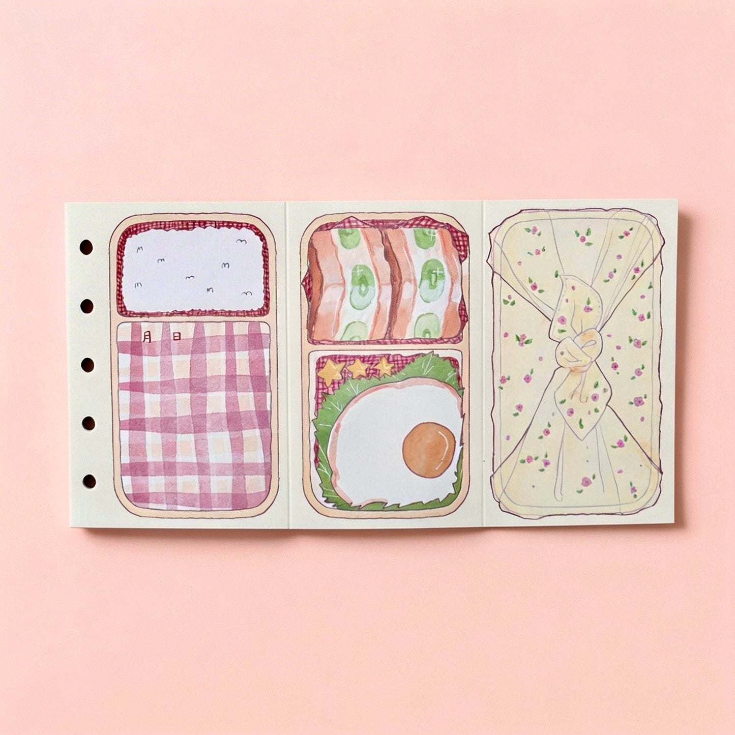 Pocket-Sized (M5) 5-Hole Foldable Refill Sheets | Kawaii Lunch Series