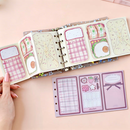 Pocket-Sized (M5) 5-Hole Foldable Refill Sheets | Kawaii Lunch Series
