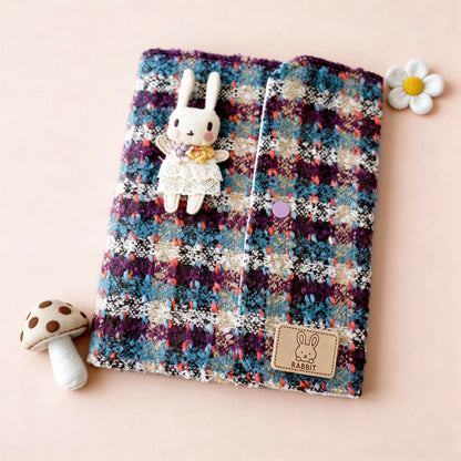 A5 Refillable Notebook | Fabric Cover | Korean-Style Chic Tweed Journal Book