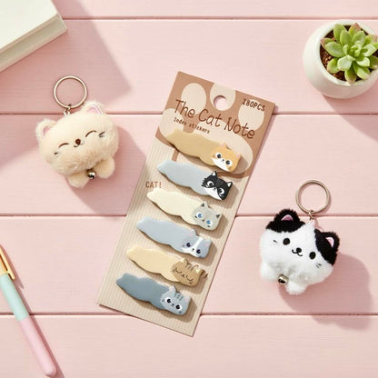 Kawaii Kitty Index Tabs and Sticky Notes Set