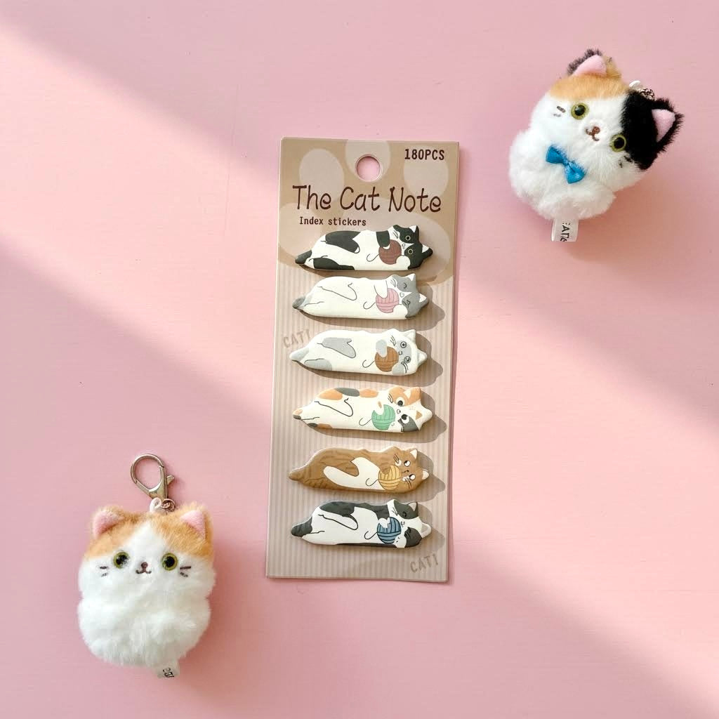 Kawaii Kitty Index Tabs and Sticky Notes Set