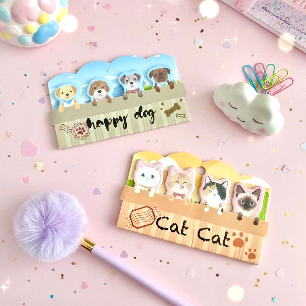 Sweet Happy Pets Index Tabs Sticky Notes Set