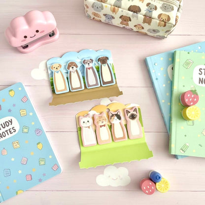 Sweet Happy Pets Index Tabs Sticky Notes Set