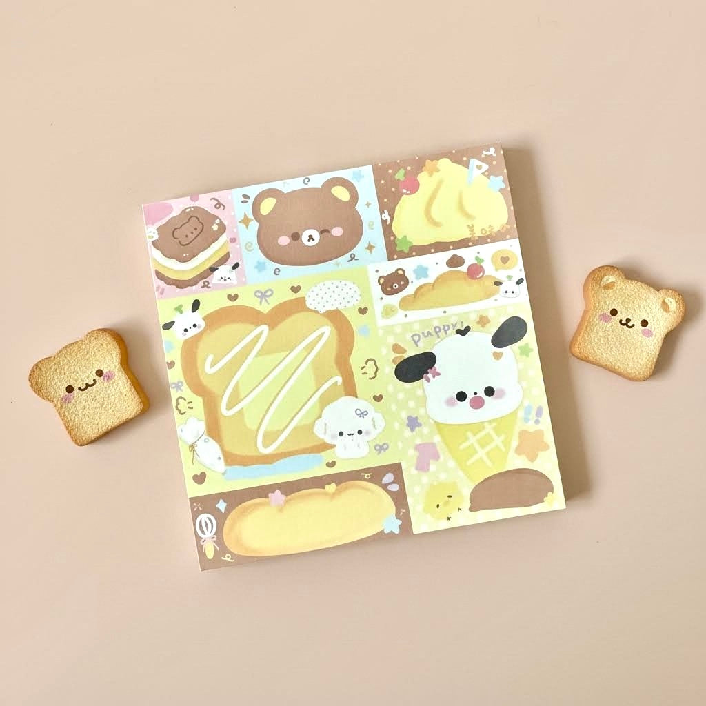 Memo Pads | Japanese-Style Kawaii Doggy Friends Squared Notepads