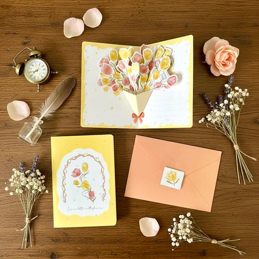 3D Pop-Up Elegant Flower Bouquet Thank You Card Greeting Card