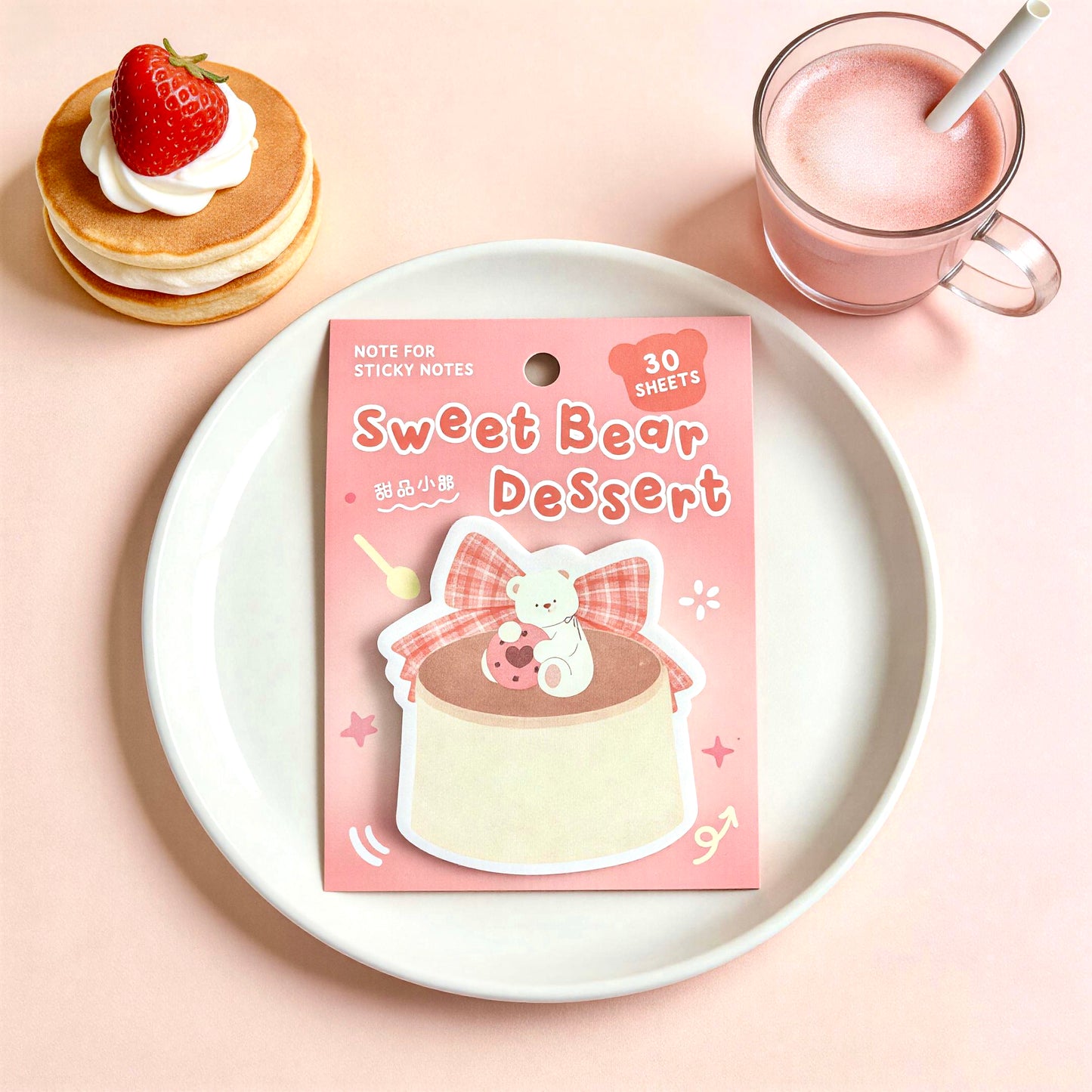 Dessert-Themed Bear’s Polka Sticky Notes