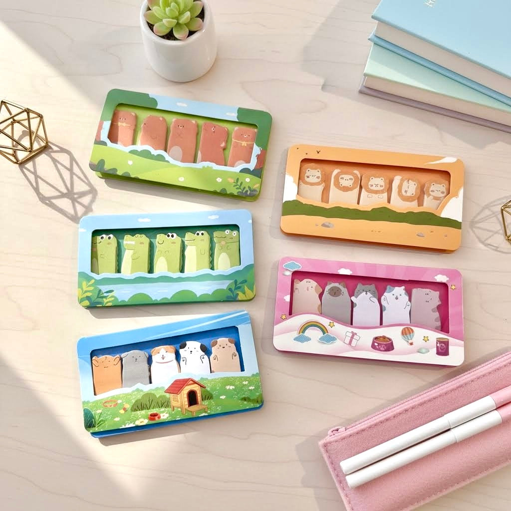 Animal Friends Index Tabs Sticky Notes Set
