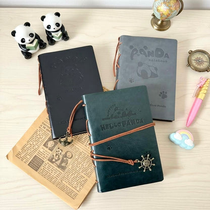 A6 | Soft PU Leather | Refillable Notebook - Panda Fun Travel Journal