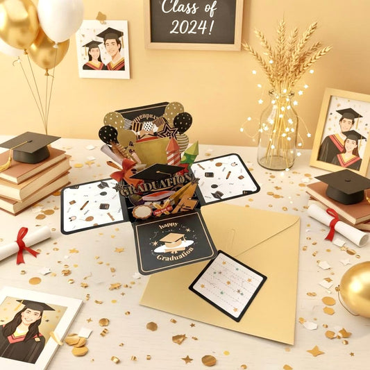 3D Pop-Up Graduation Box Card Congrats Graduate Keepsake Box