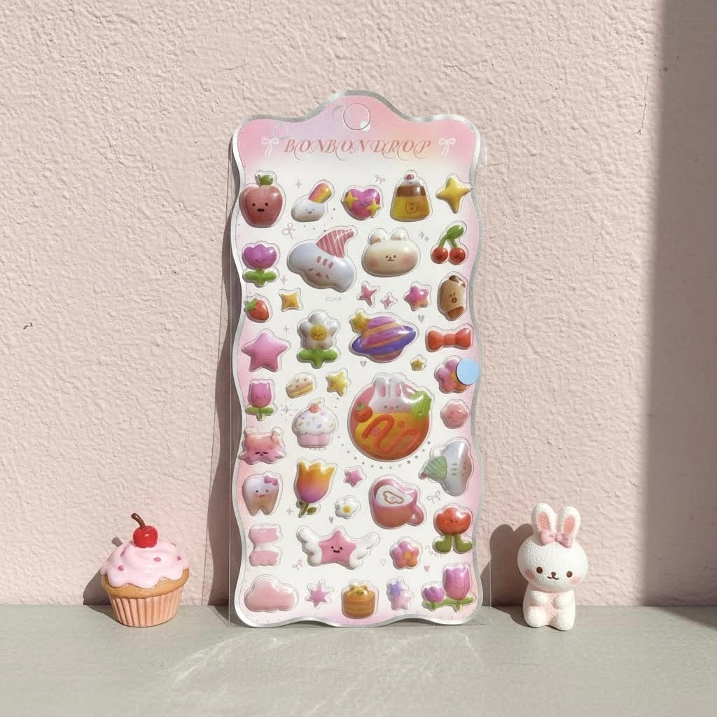 3D Stickers | Twinkling Cosmic Candy Garden