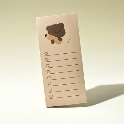 Memo Pad | Korean-style Cookie Bear Tear-off Notepad | Medium