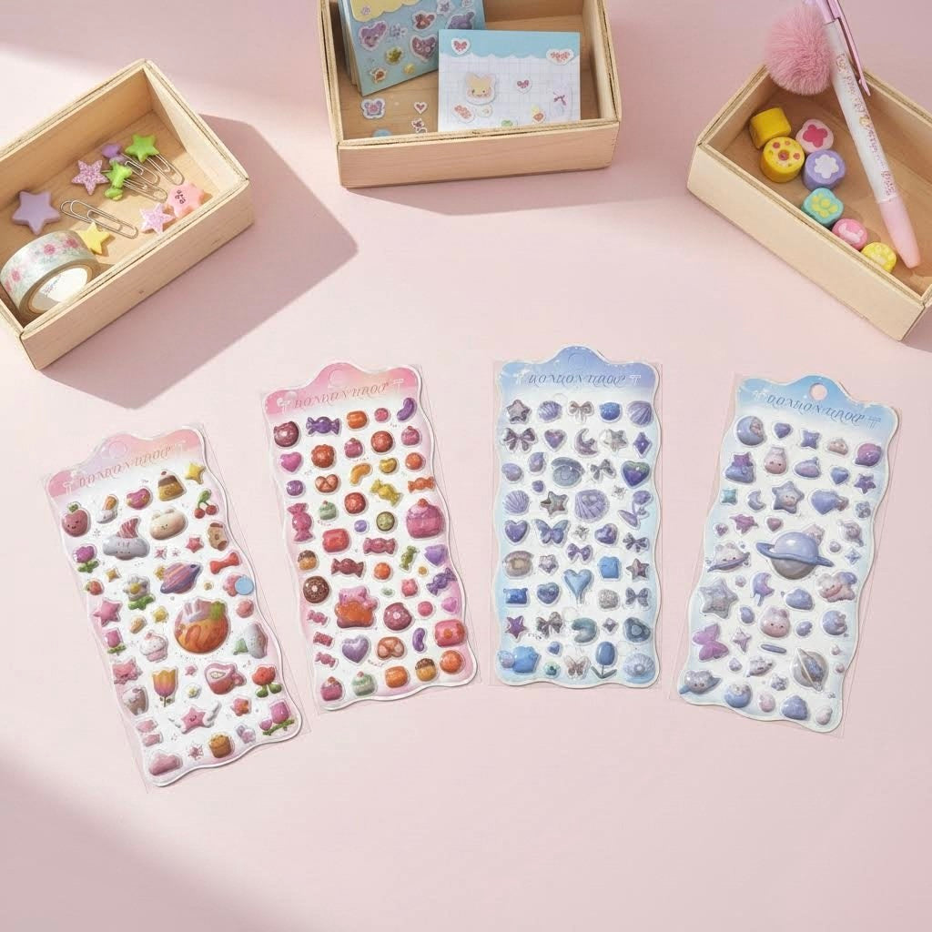 3D Stickers | Twinkling Cosmic Candy Garden