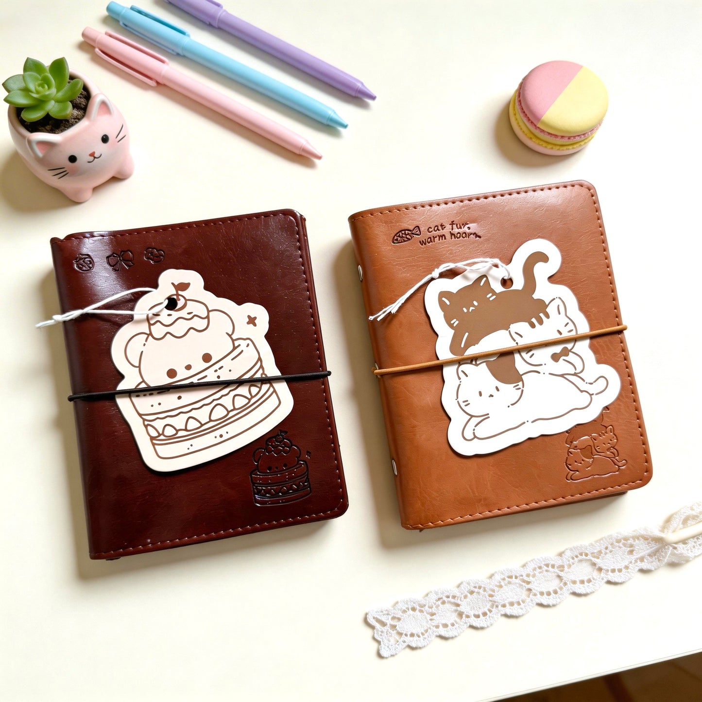 A6 | PU Leather | Subtle Cute Leather Refillable Journal Notebook