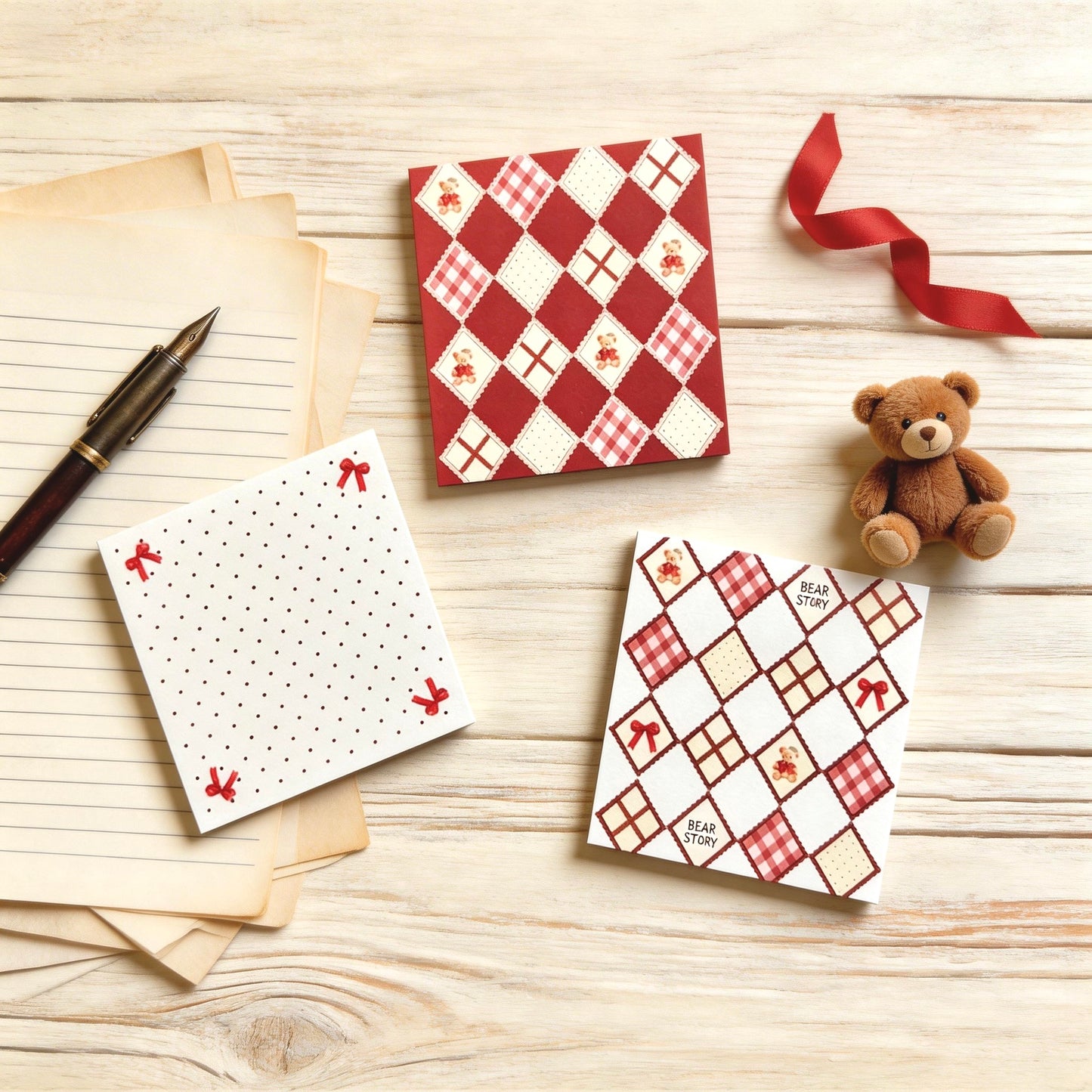 Trio Sticky Notes Set - French Checkerboard Series