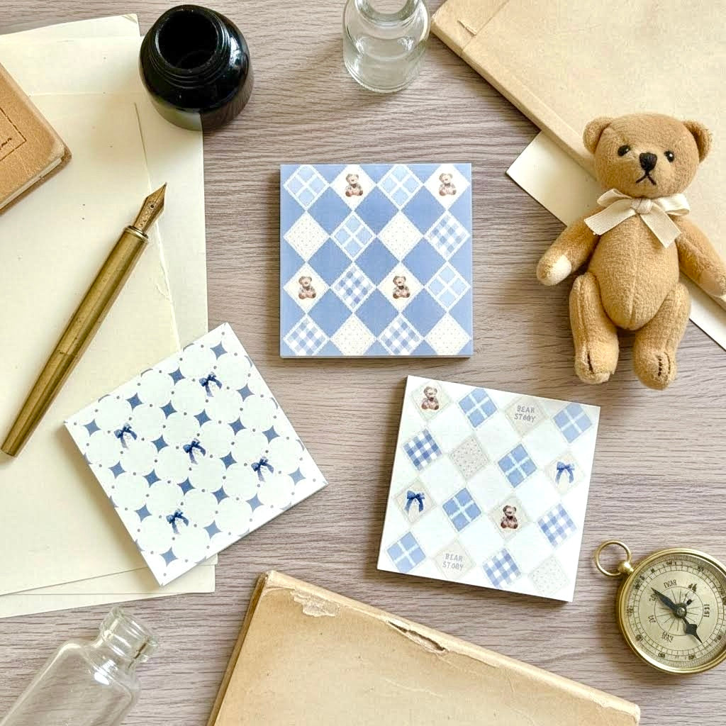 Trio Sticky Notes Set - French Checkerboard Series